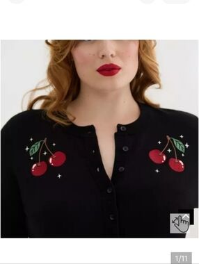 🆕️🍒RETRO CHIC CHERRY EMBROIDERED SWEATER🍒
